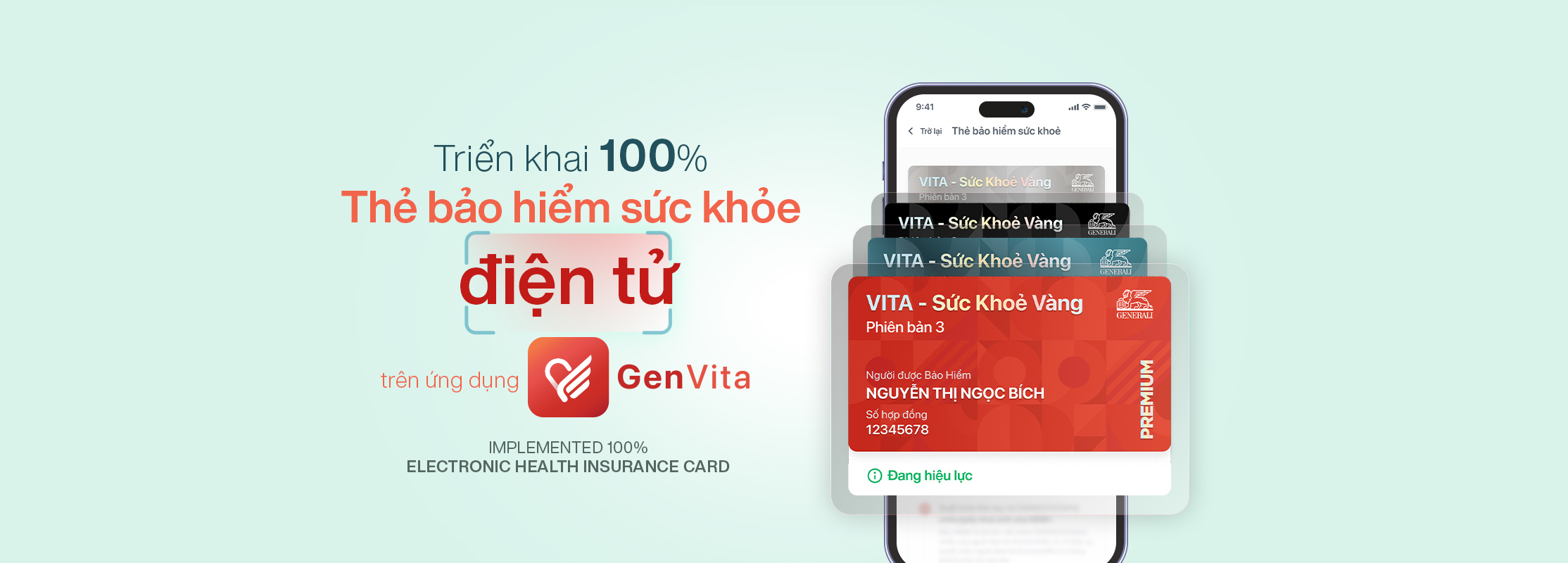 Triển khai 100% thẻ bảo hiểm sức khỏe phiên bản mới